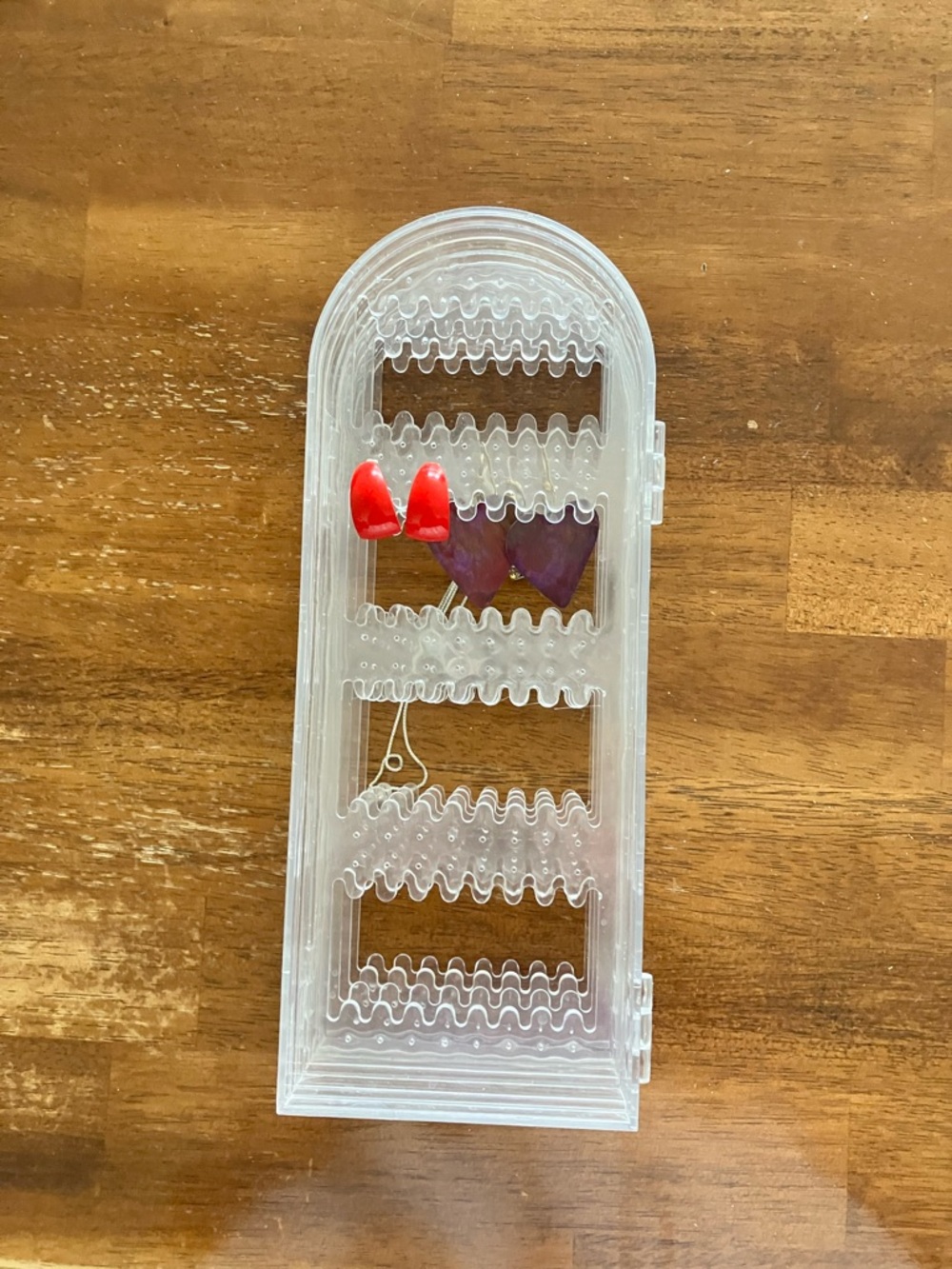 Tall Foldable Plastic Jewelry Holder for Earrings and Accessories.